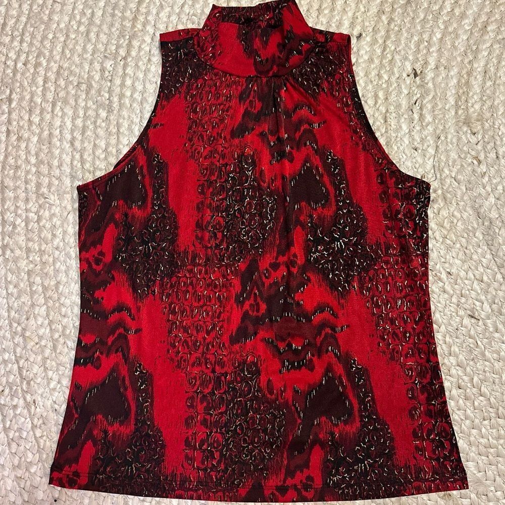 Vintage Y2K Studio 1940 Mock Turtle Neck Sleeveless Blouse